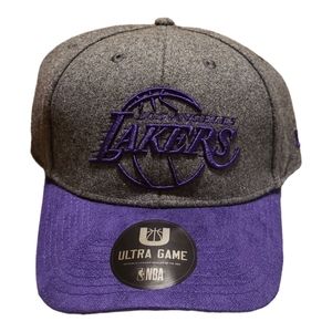 NBA LA Los Angeles Lakers Gray Purple Ultra Game Trucker Snap Back Hat Cap NWT